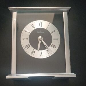 Bulova Silver and Black Wall Clocks Elegant Decor